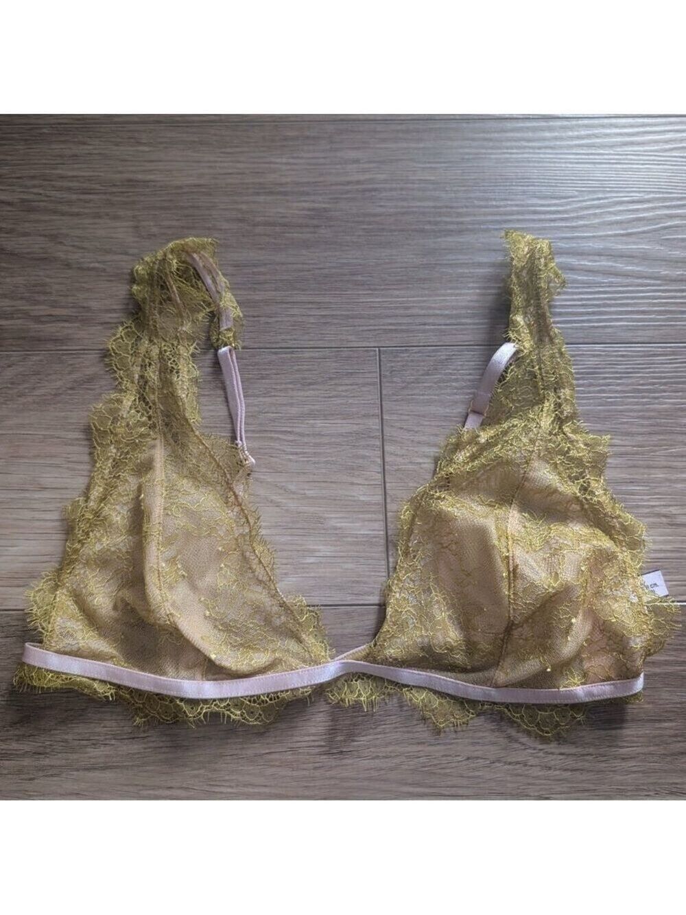 Victoria's Secret | Dream Angels Lace Triangle Bralette In Frosty Pear/Pink